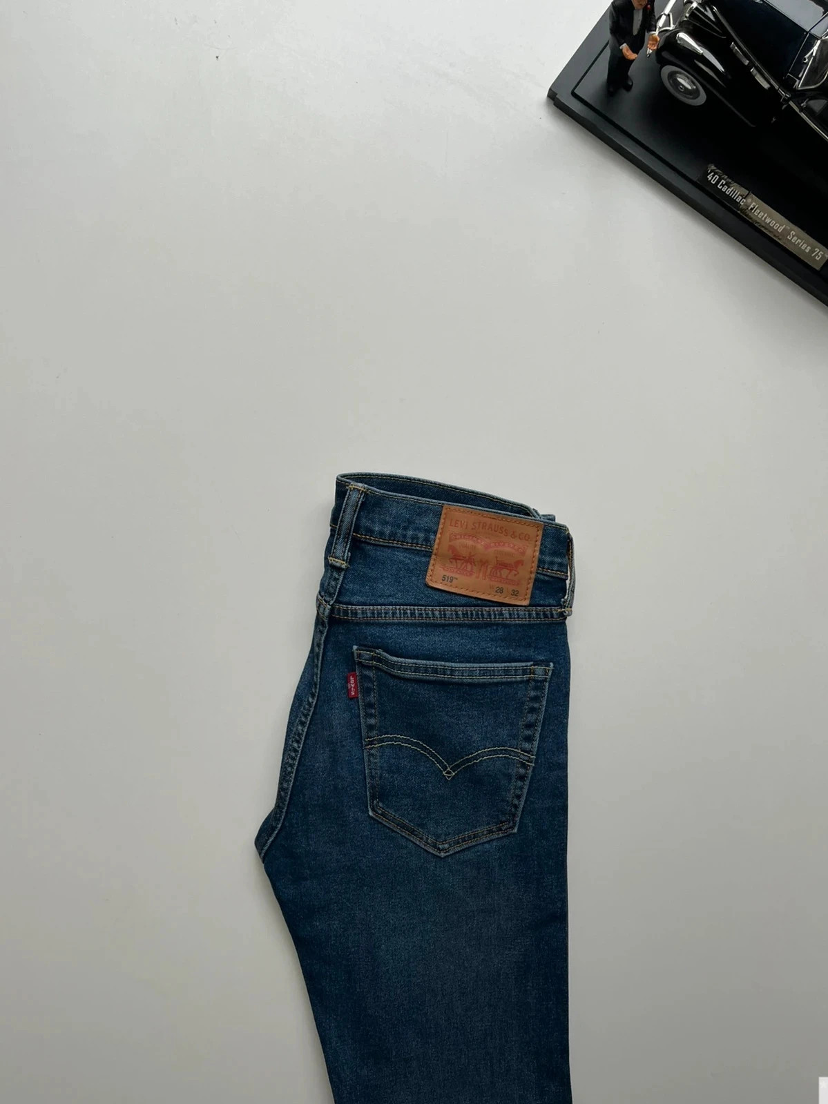 Levi’s vintage 519 mid -rise skinny blue stretch women’s jeans UK10 W28 L31 Altered