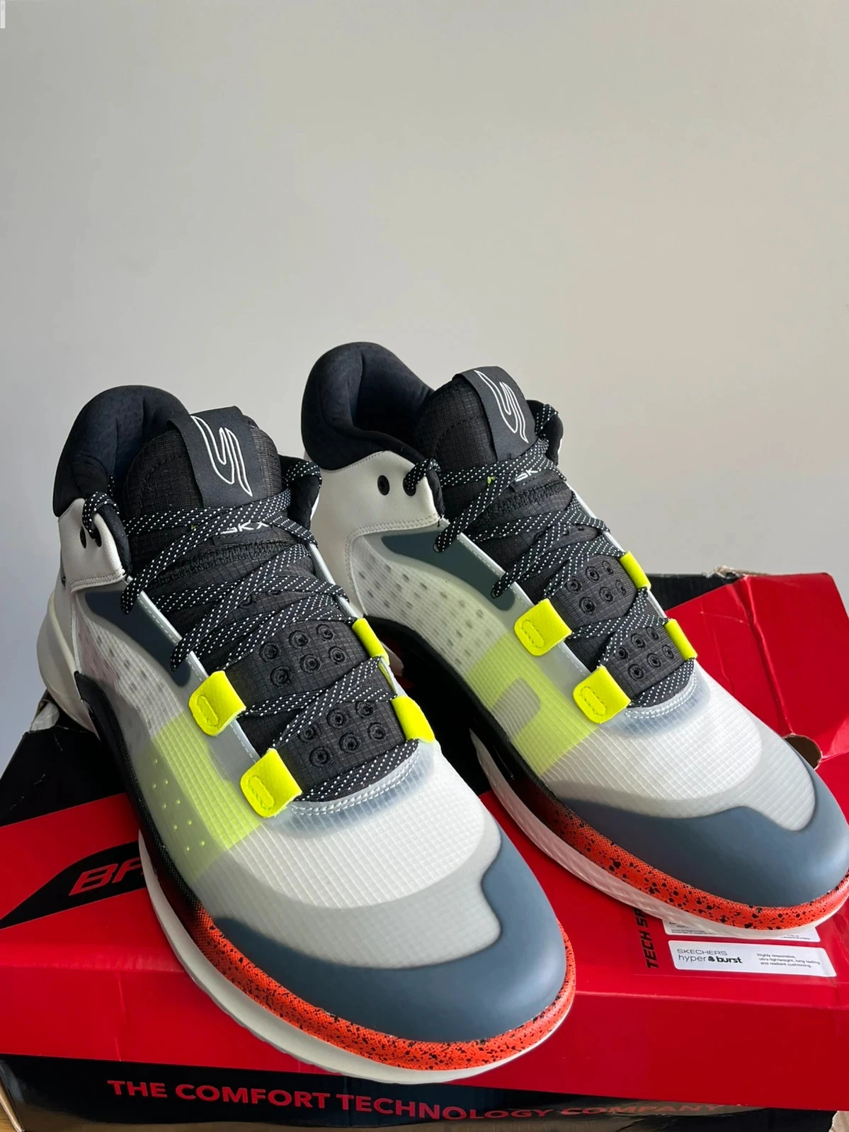 Skechers SKX resagrip basketball line Goodyear white/grey men’s trainers UK13