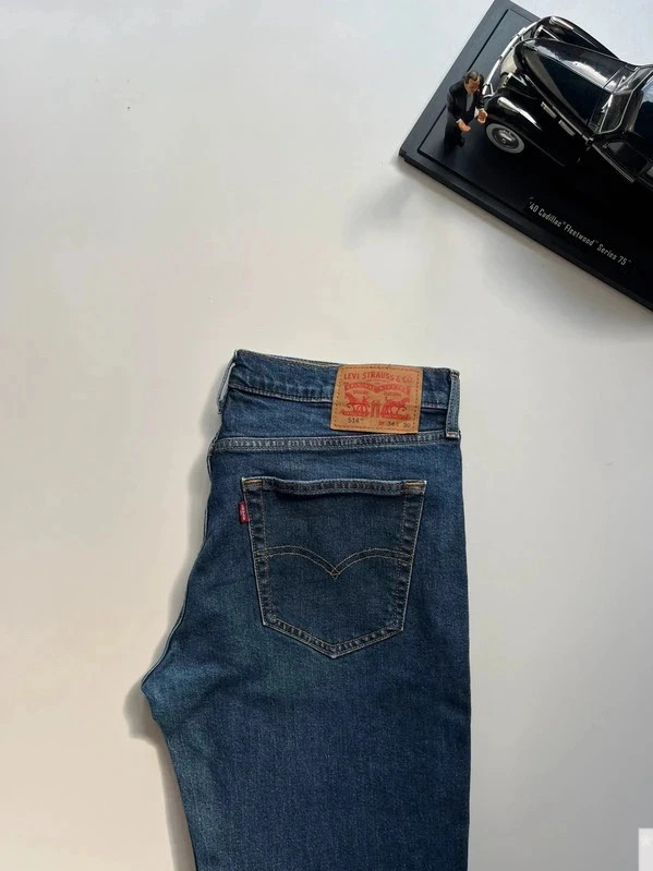 Levi’s vintage 514 regular fit straight navy men’s stretch workwear jeans W34 L29 Altered