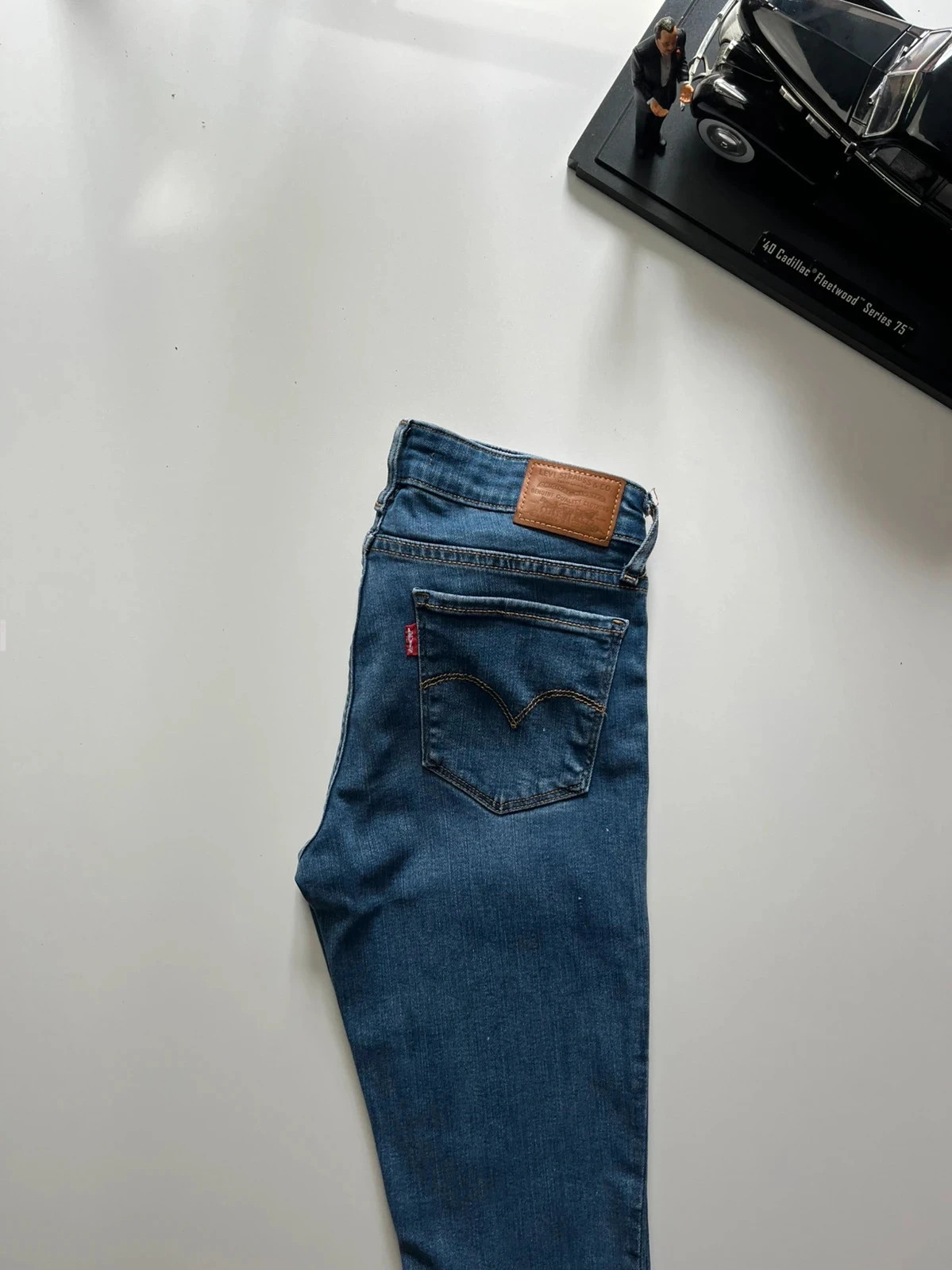 Levi’s vintage premium 711 skinny mid-rise stretch blue women’s jeans UK8 W26 L33 Altered