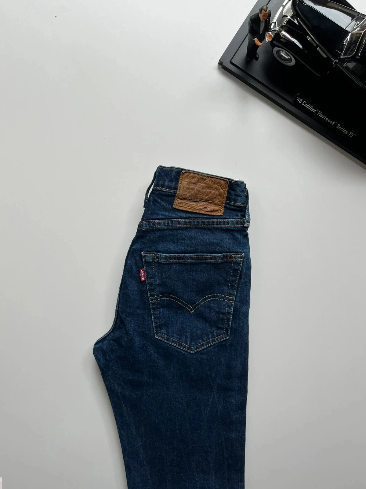 Levi’s premium 512 performance mid-rise slim tapered navy stretch women’s jeans UK8 W26 L30 Altered