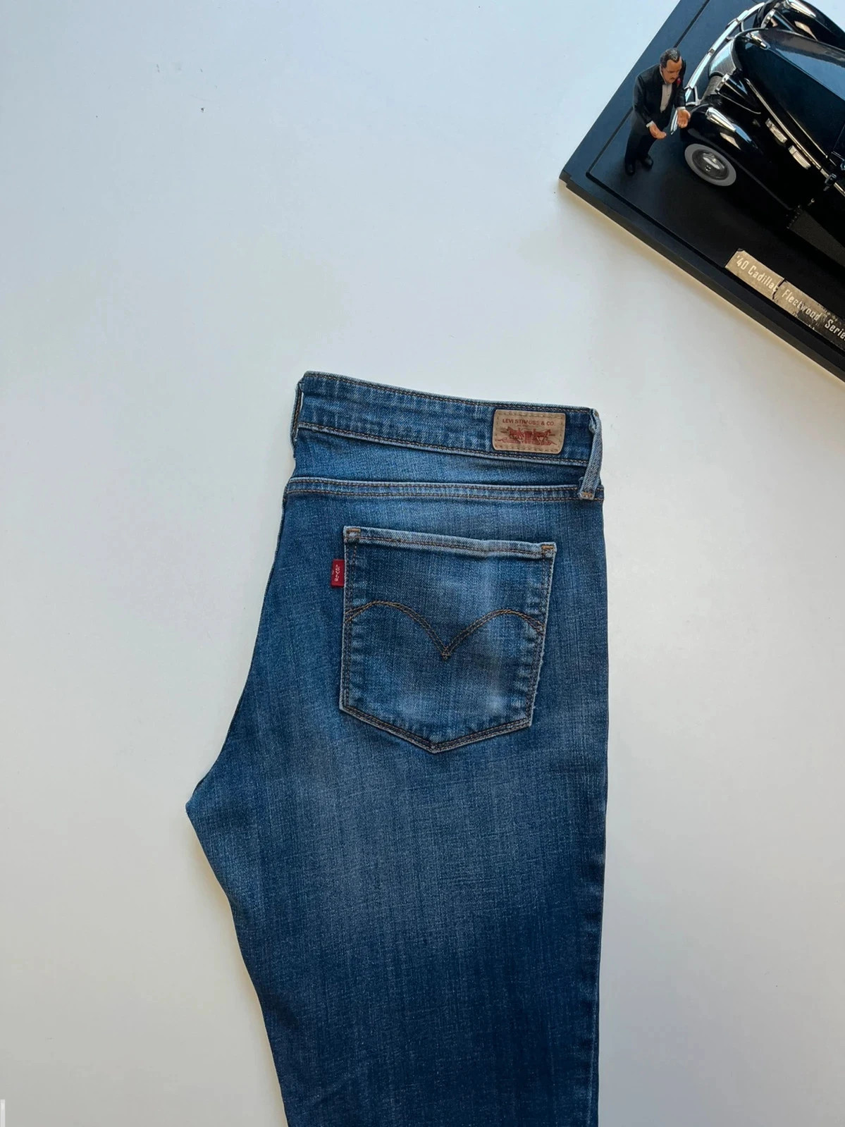 Levi’s vintage Demi curve lo-rise skinny navy stretch women’s jeans UK14 W32 L32