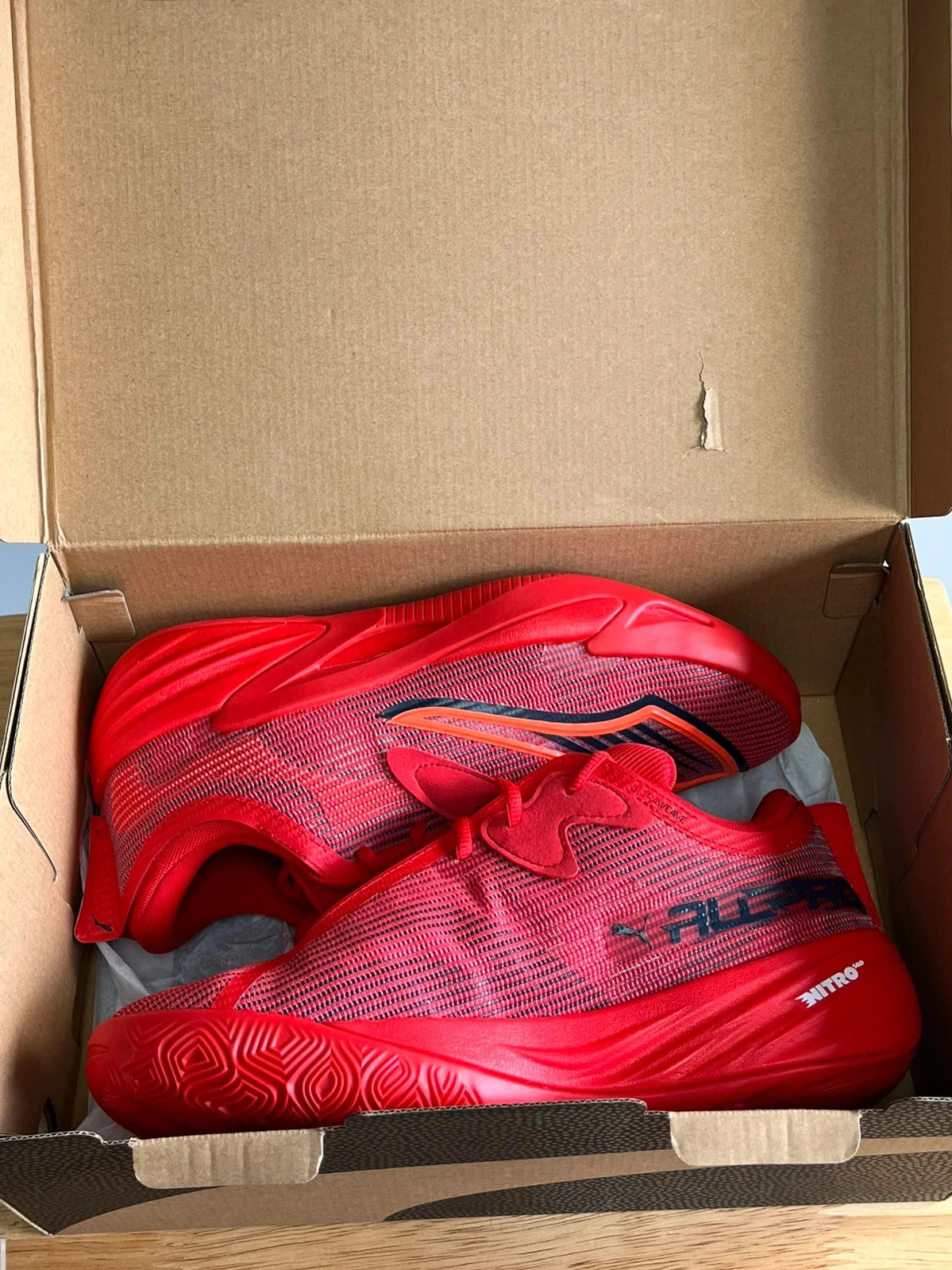 Brand new Puma all-pro nitro Sn99 high performance basket ball red/black men’s shoes/trainers UK9.5