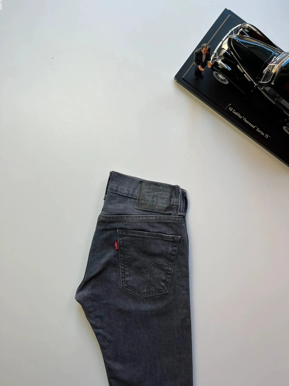 Levi’s vintage 511 slim fit mid-rise black stretch women’s jeans UK8 W27 L30 Altered