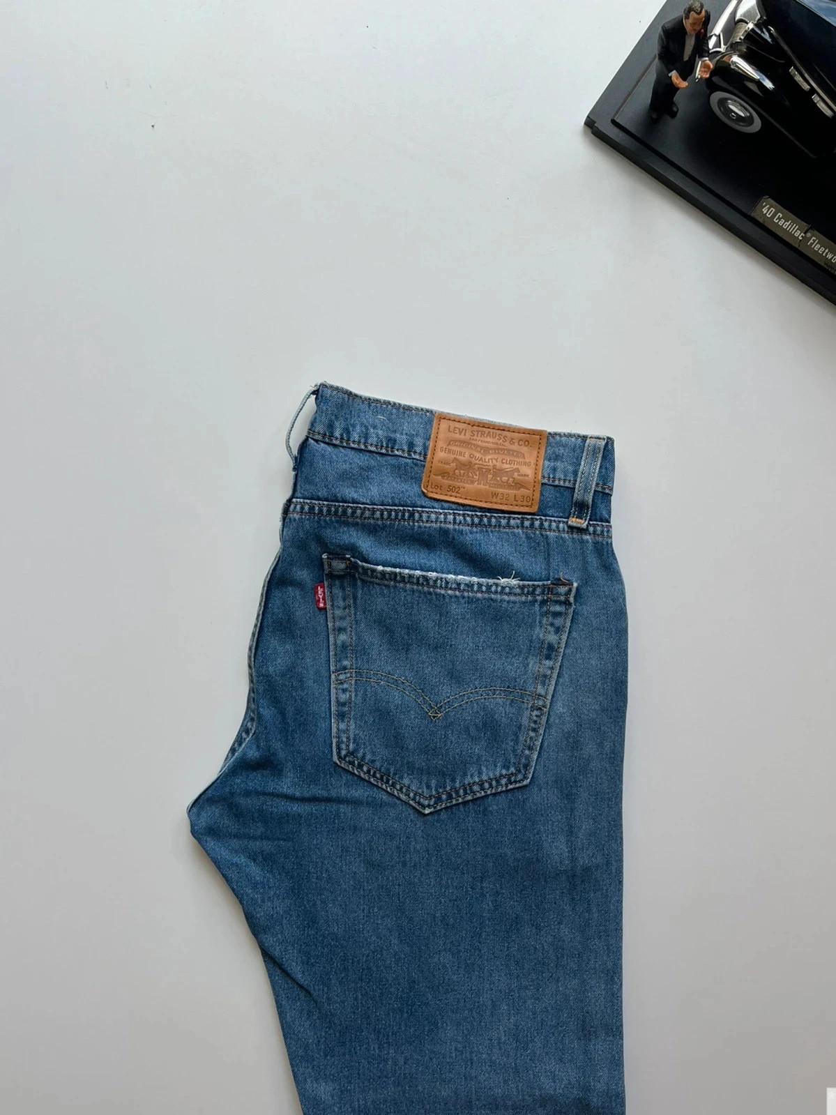 Levi’s vintage premium 502 regular fit tapered blue stretch men’s jeans W33 L28 Altered