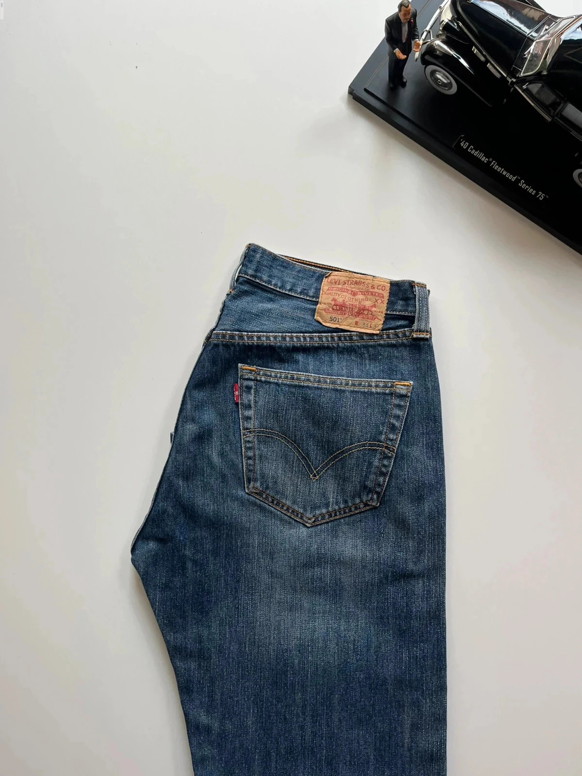 Levi’s vintage 501 classic straight button fly sport system blue stretch men’s jeans W34 L30 Altered