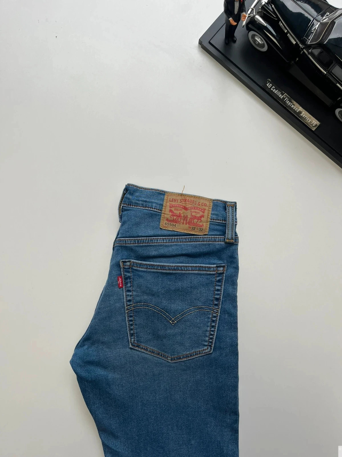 Levi’s vintage 65504 skinny fit straight leg blue stretch men’s jeans W32 L29 Altered