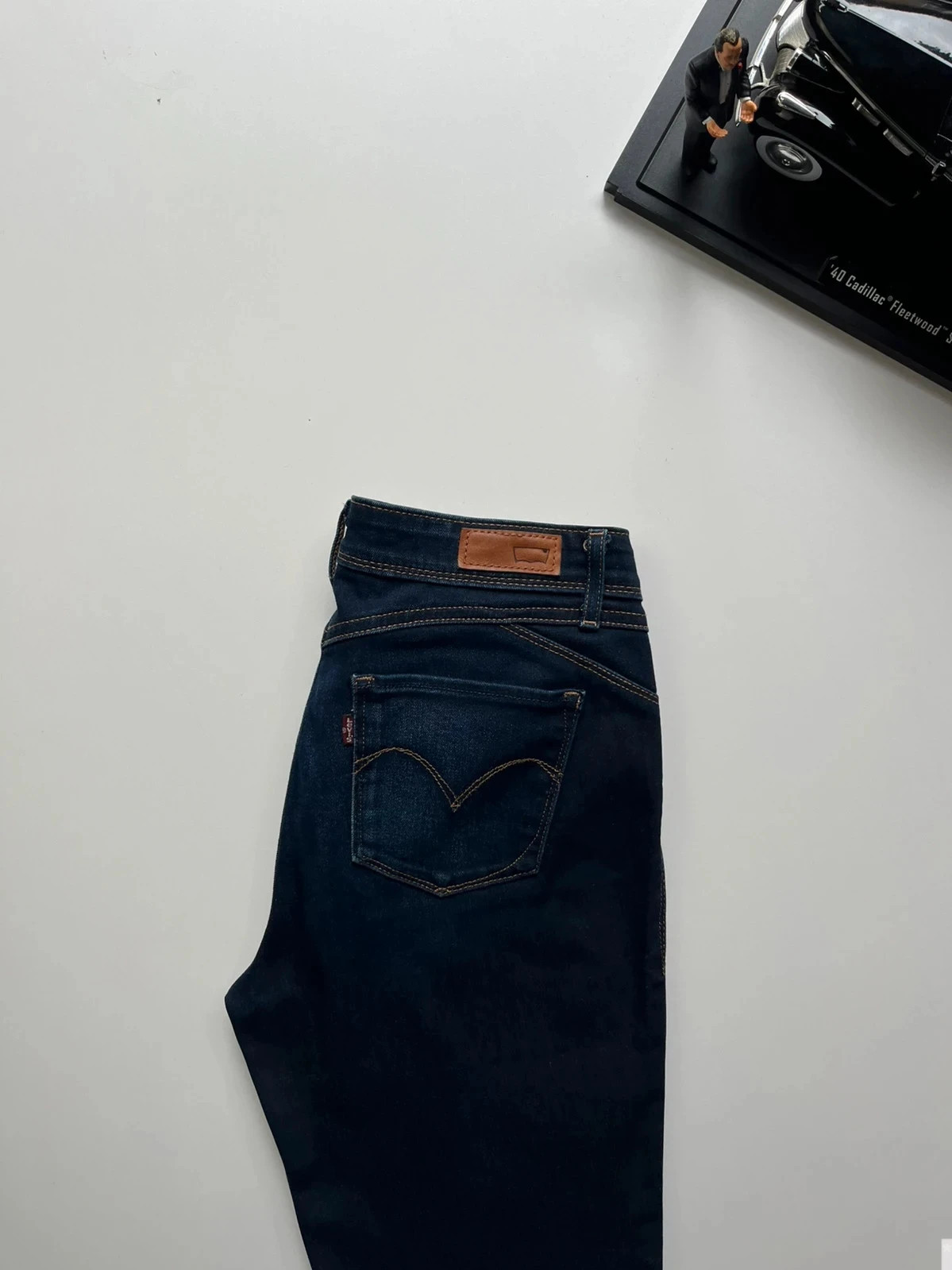 Levi’s vintage Demi curve mid-rise skinny navy stretch women’s jeans UK10 W28 L29 Altered