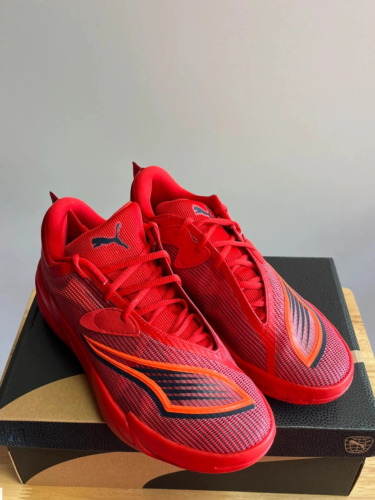 New in box Puma nitro all pro ultra weave trainers red uk 9.5