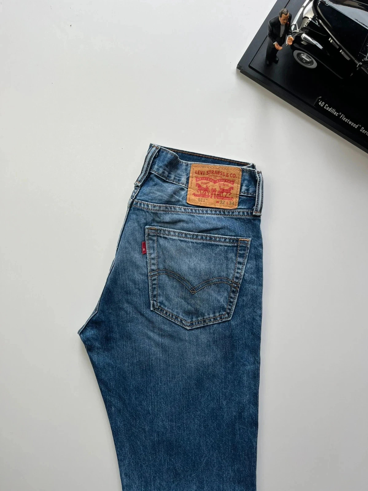 Levi’s vintage 511 slim fit blue ripped men’s workwear jeans W32 L33 Altered