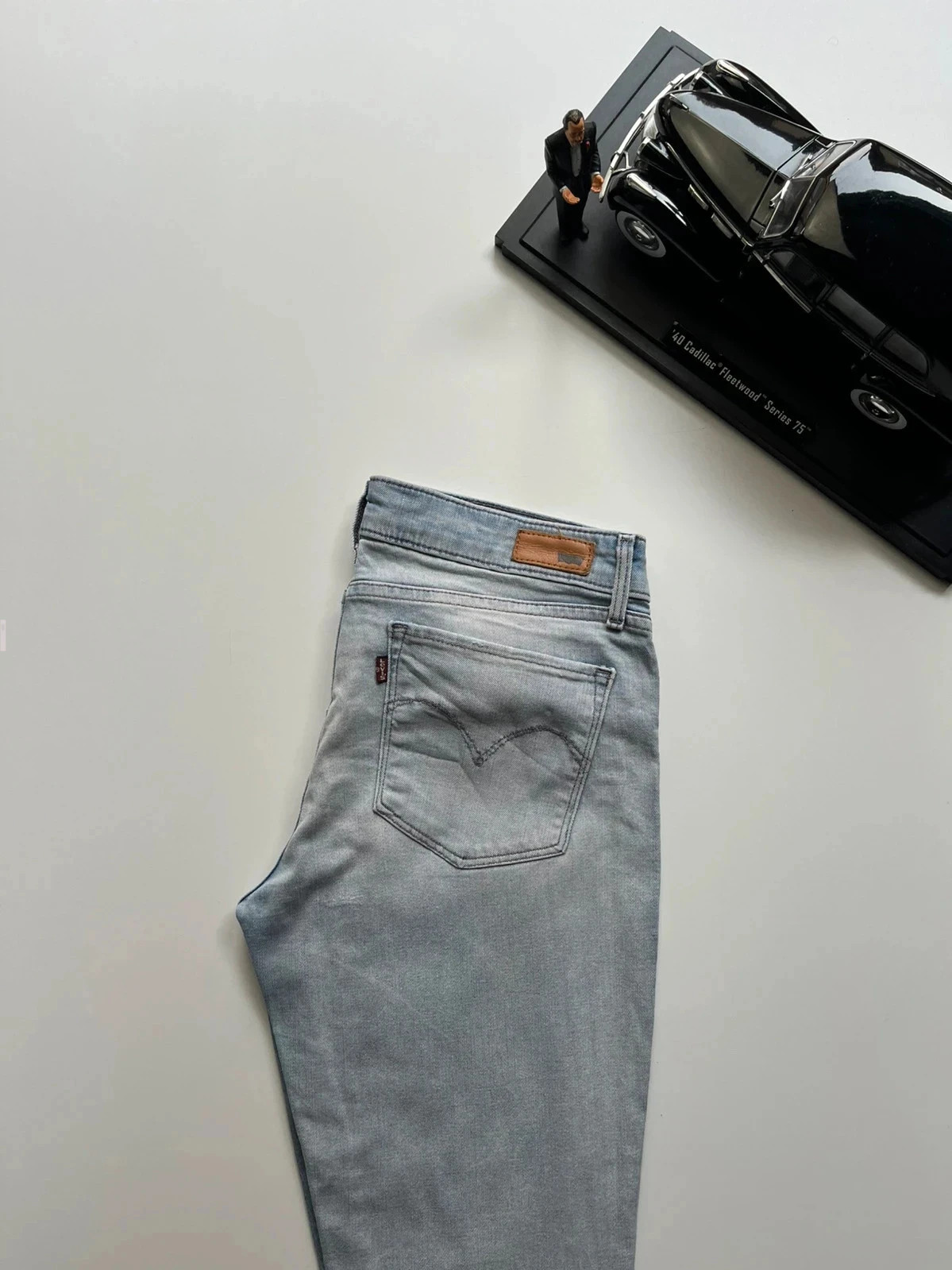 Levi’s vintage Demi curve modern rise skinny light blue stretch women’s jeans UK10 W29 L29 Altered