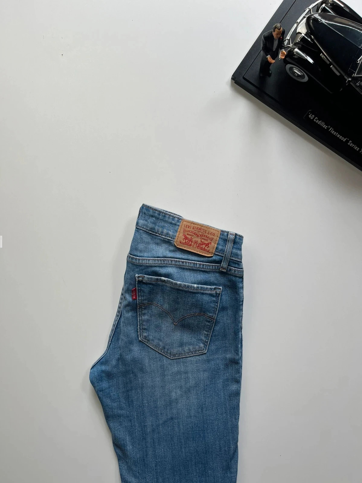 Levi’s vintage 711 skinny mid-rise blue stretch women’s jeans UK8 W26 L31 Altered