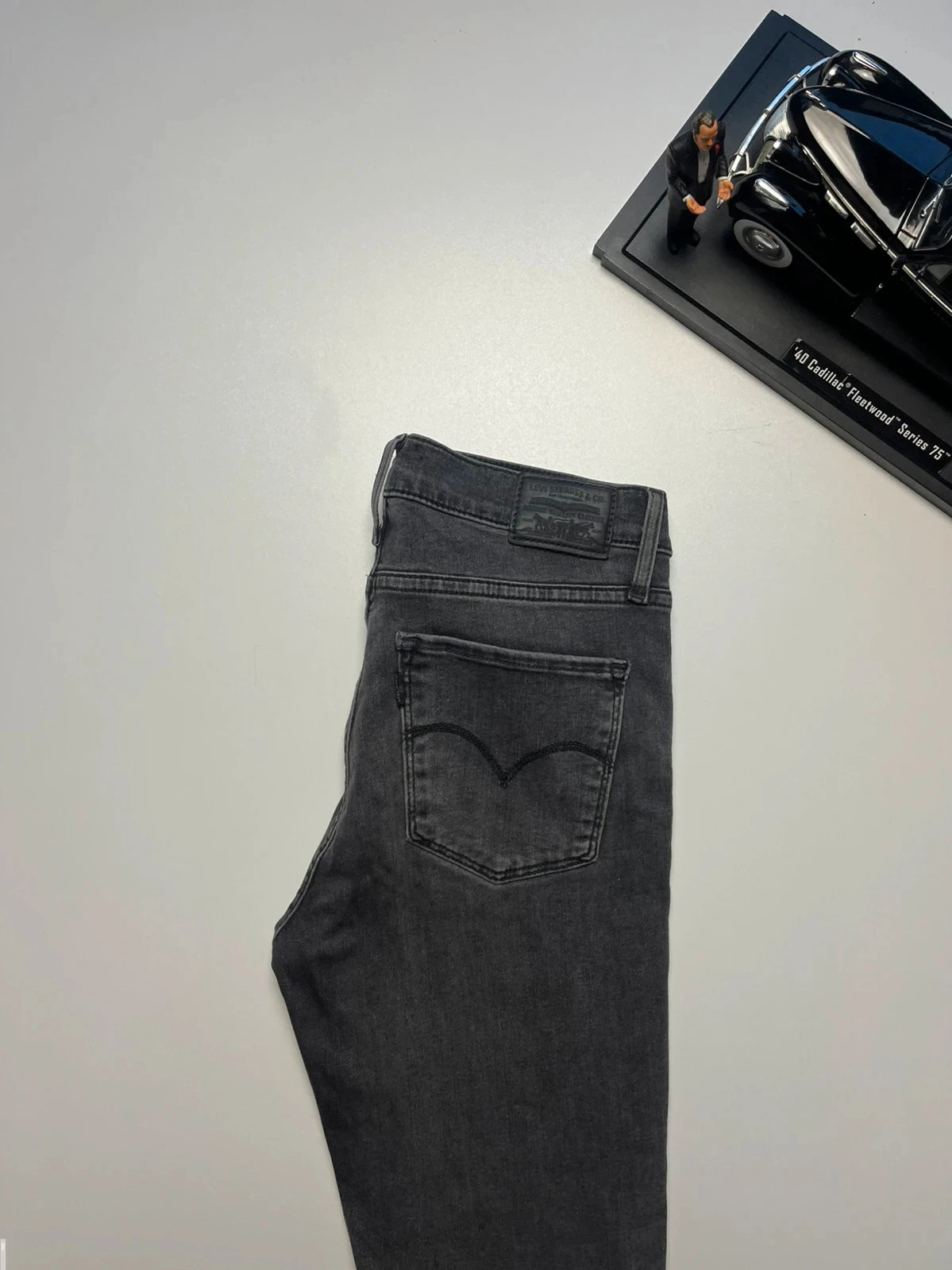 Levi’s vintage premium 720 high-rise super skinny grey stretch women’s jeans UK8 W27 L27 Altered
