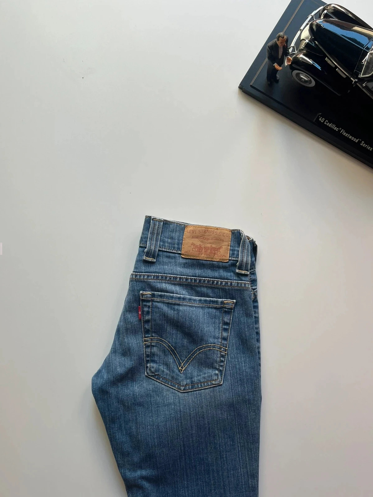Levi’s 502 slim tapered lowrise engineered style blue stretch women’s jeans UK10 W28 L31 Altered