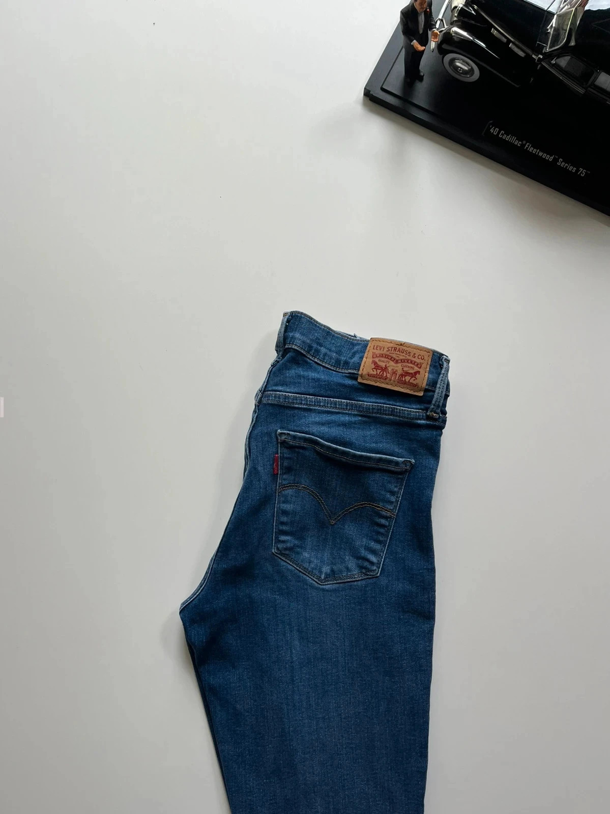 Levi’s vintage mid-rise slim tapered blue stretch women’s jeans UK10 W29 L29 Altered