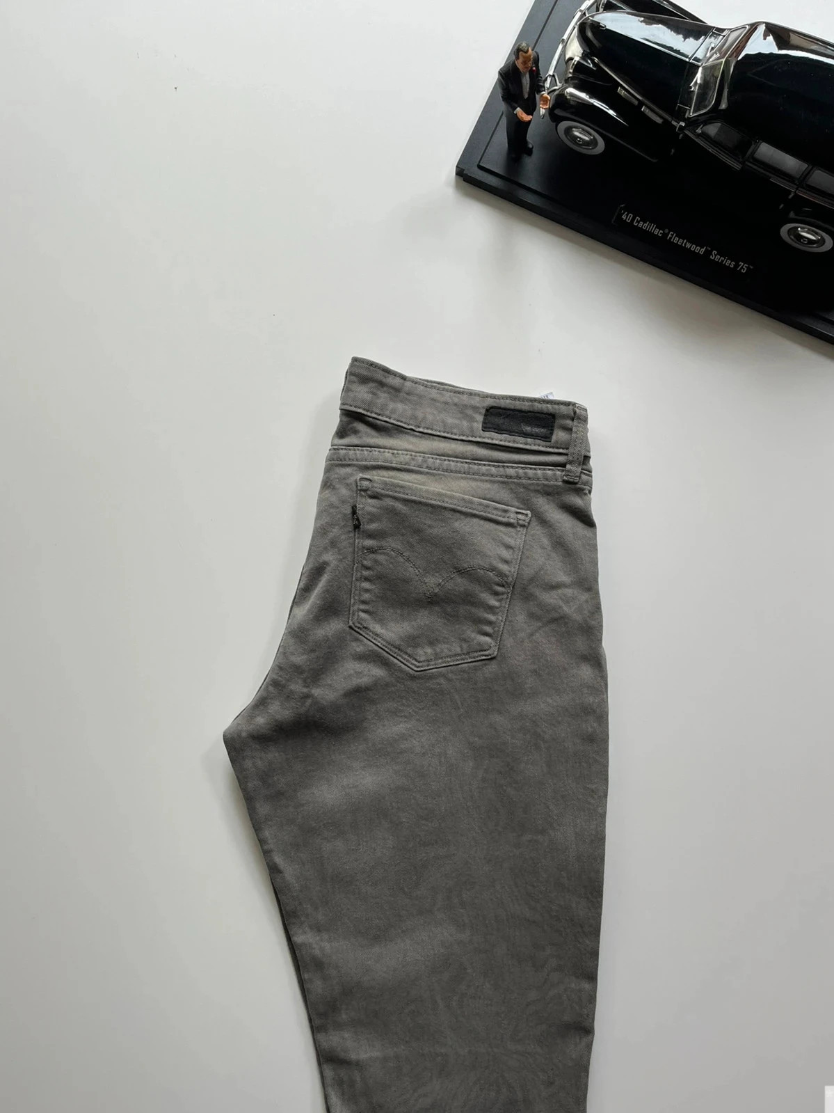 Levi’s vintage Demi curve modern rise skinny grey stretch women’s jeans UK12 W31 L30 Altered