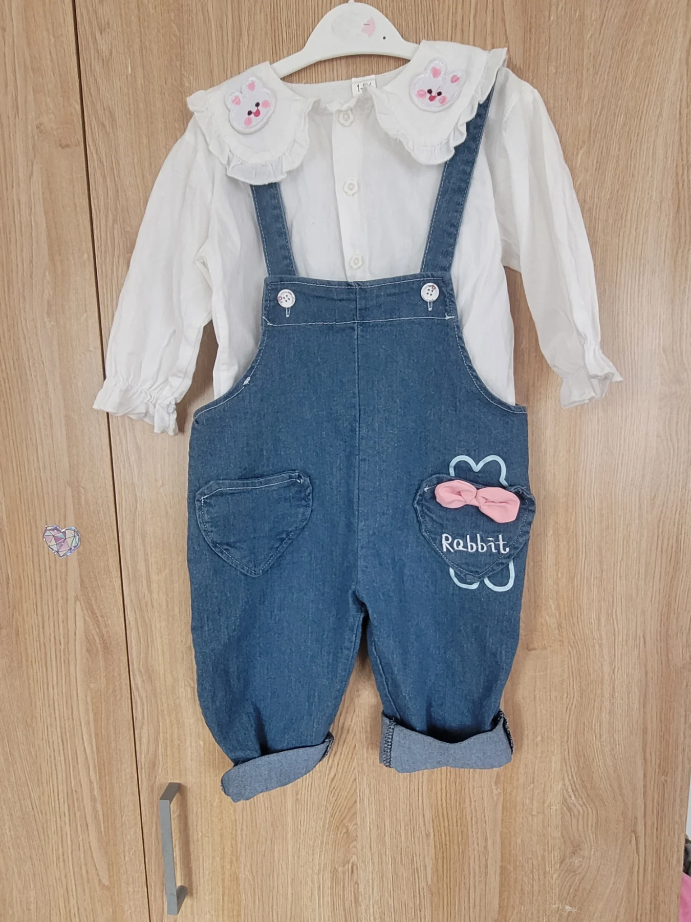 Girls dungarees set 1-2 years