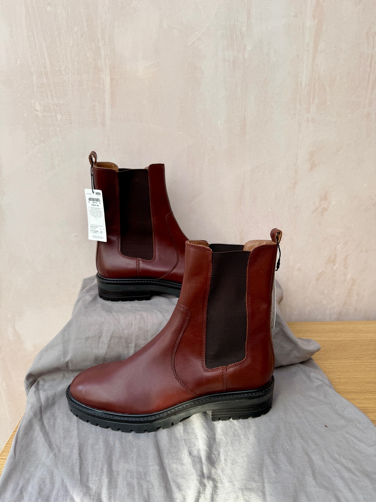 M&S size 7 genuine leather brown Chelsea boots