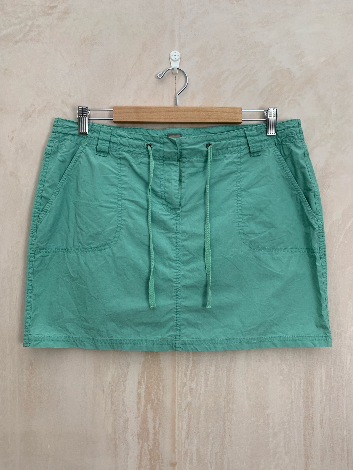 TU mid 00s turquoise utility style mini skirt