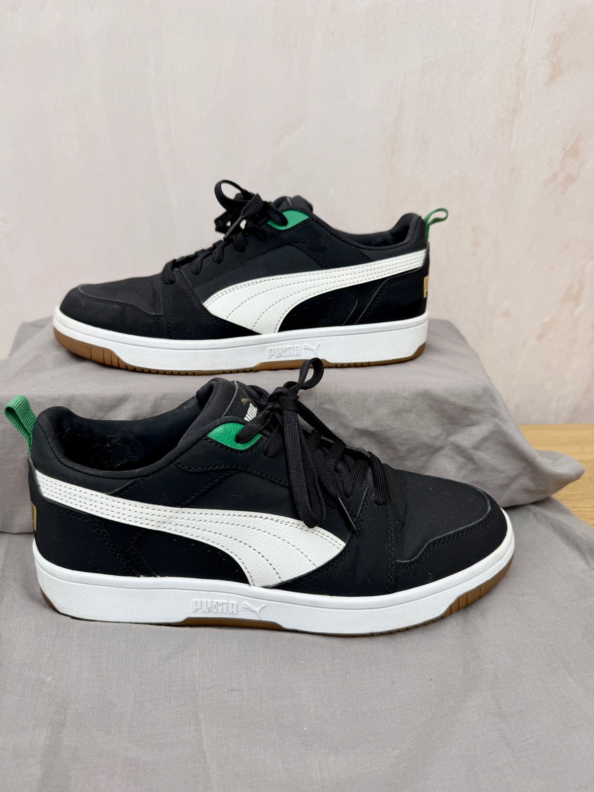 Puma Park Lifestyle SK8 size 7 black white retro court trainers low top sneakers