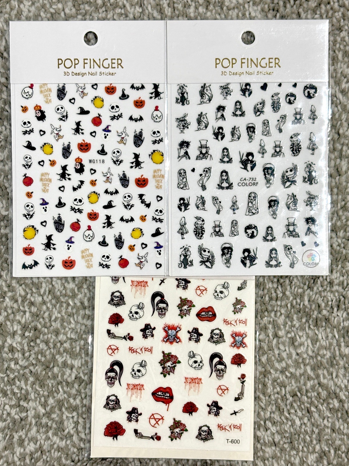 Halloween nail art stickers set