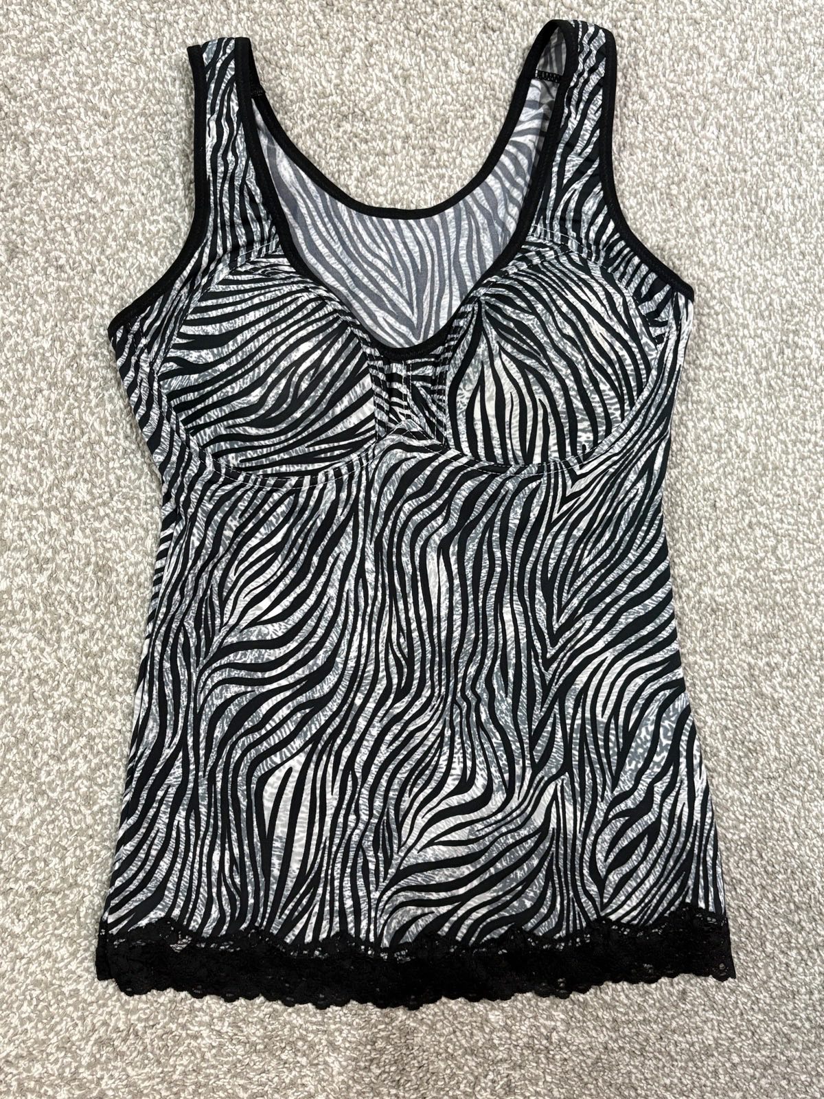 Women zebra pattern vest with bar tops