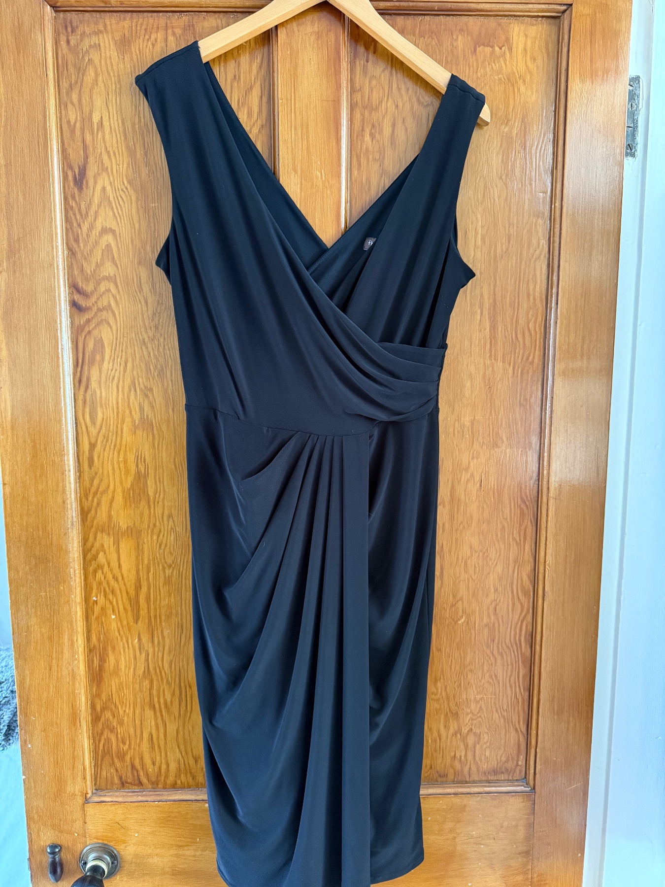 Phase Eight Black Wrap Pencil Dress - Size 14