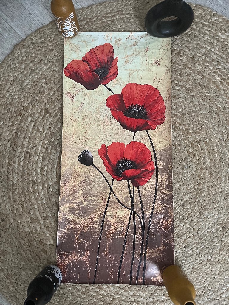 Art deco outdoor garden bins large poppy sticker