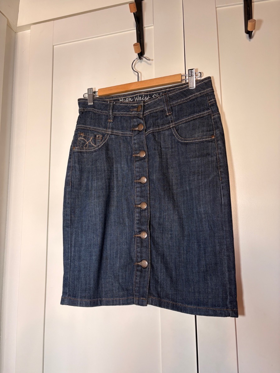 Next high waisted demon skirt size 10 button up front