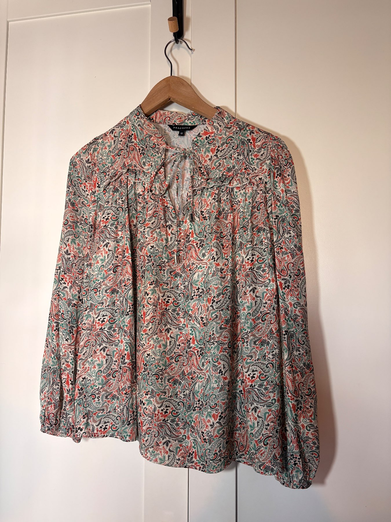 Peacocks size 12 boho style blouse