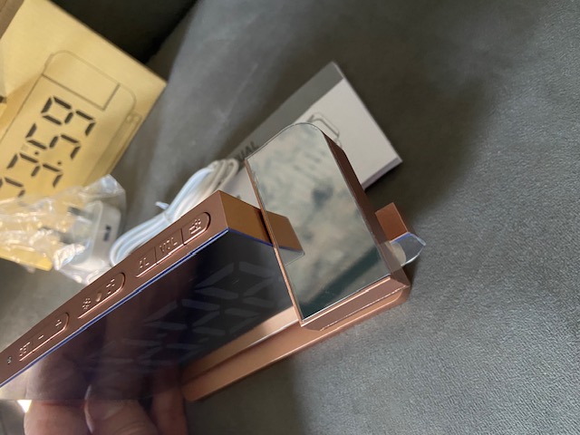 LED Projector Alarm Clock – Mirror Display (Copper Finish)