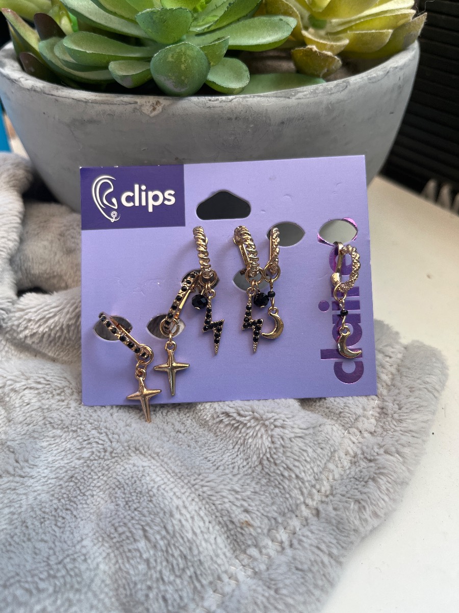Clip on earrings # moon