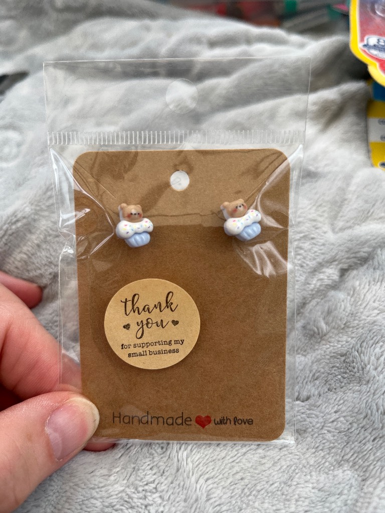 Teddy bear earrings