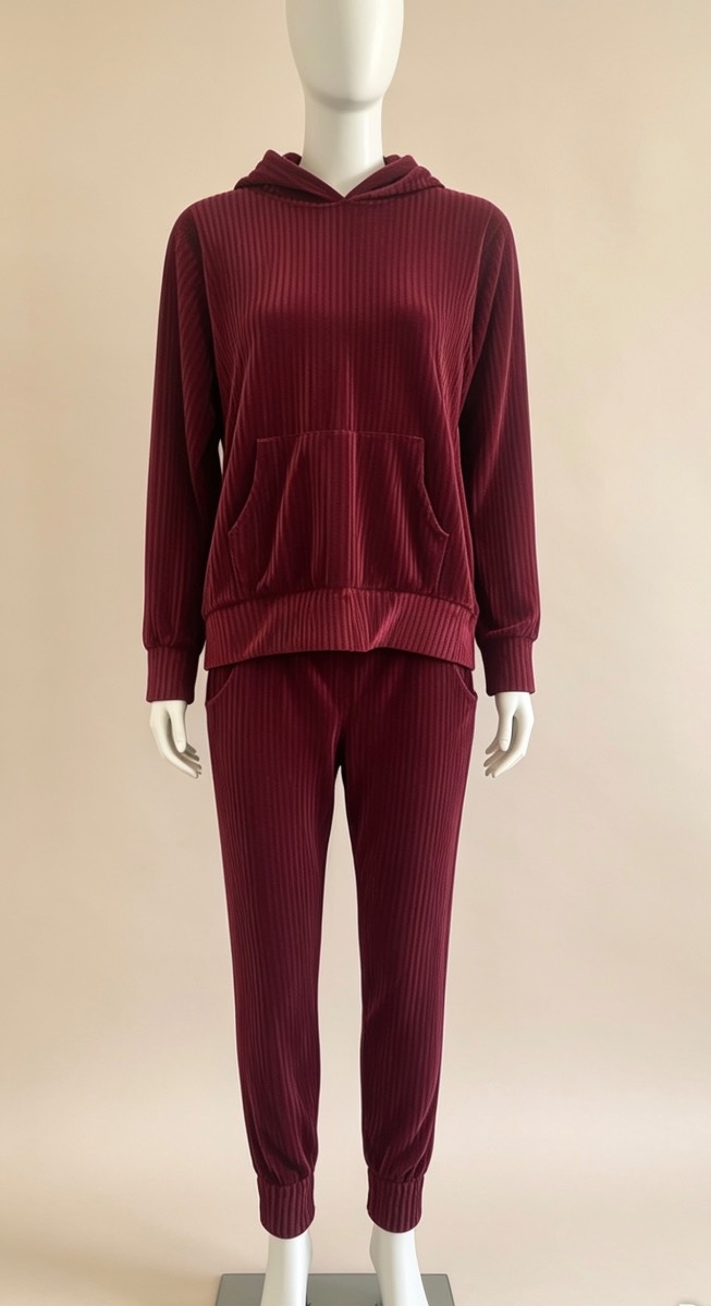 Velour lounge set 6-8 wine colour