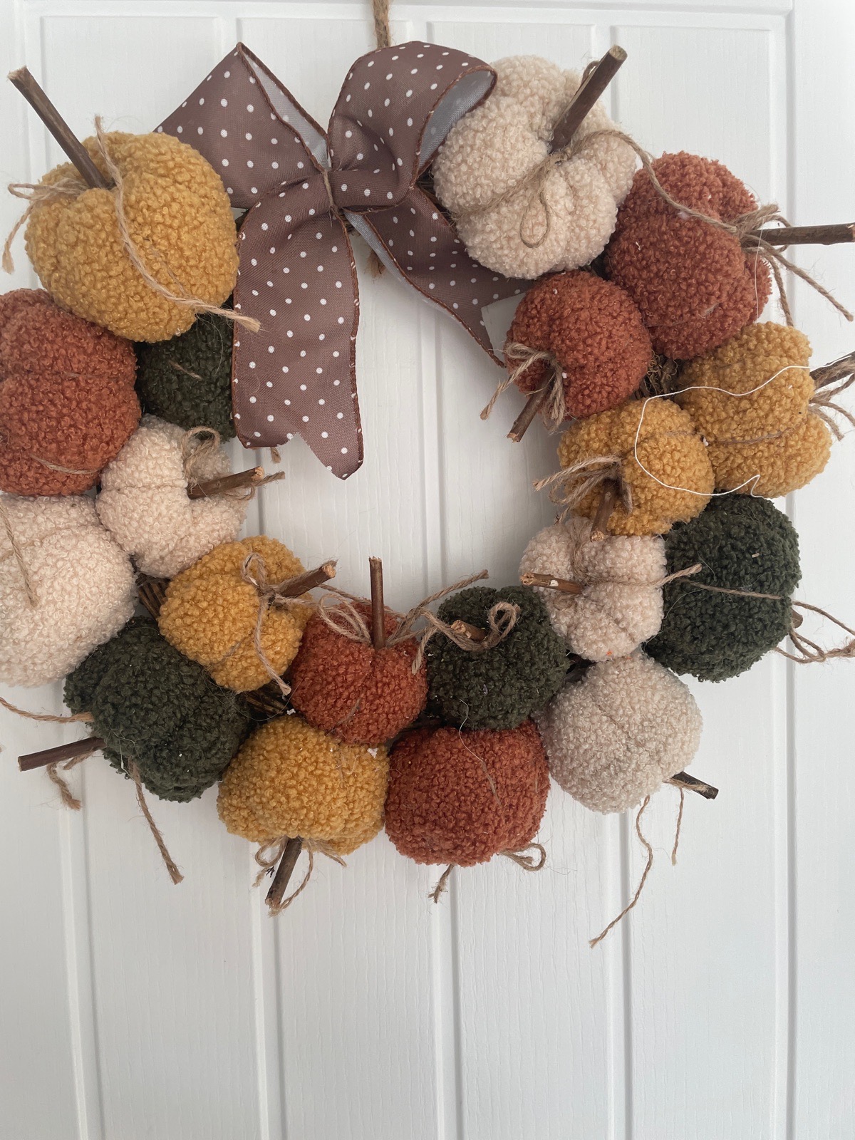 Handmade pumpkin wreath