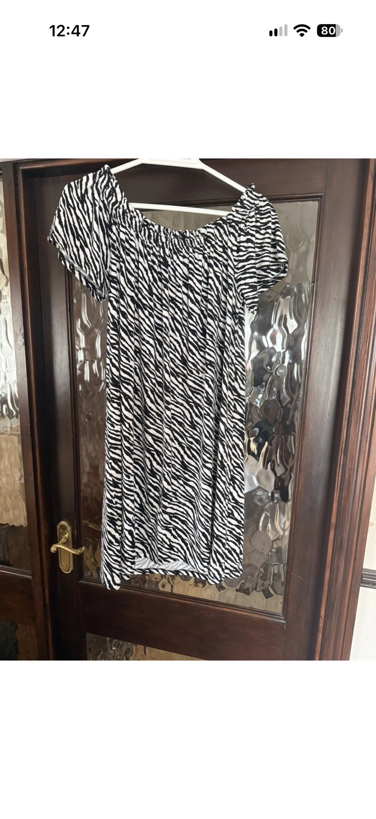 Women’s George midi dress size L zebra print