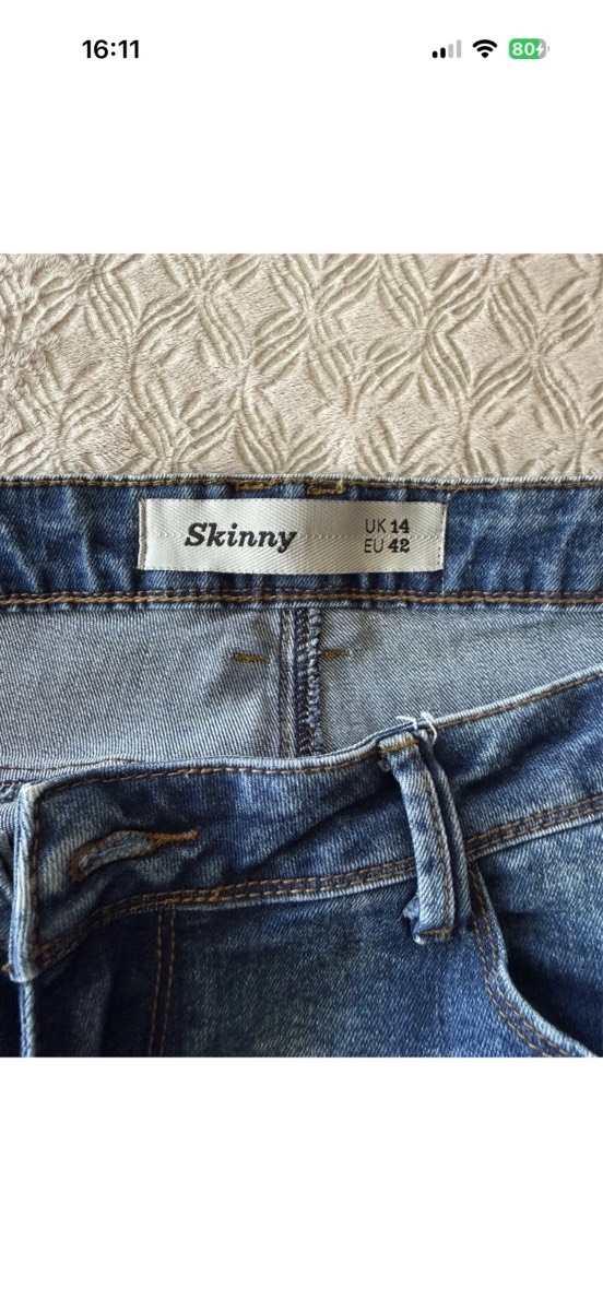 Women’s skinny stretch blue jeans size 14