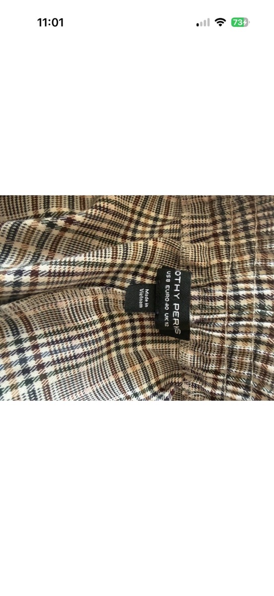 Dorothy Perkins women’s brown checked smart trousers size 12