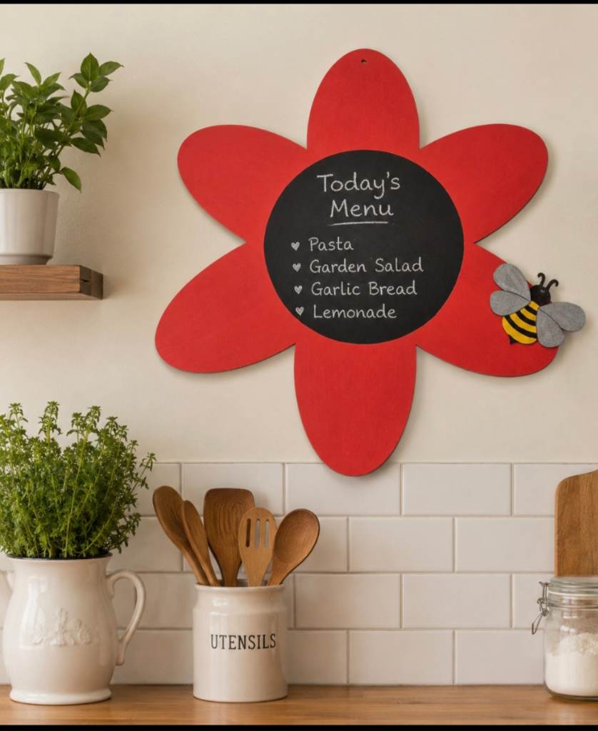 Kitchen chalkboard Décor, MDF 3mm flower,40 cm