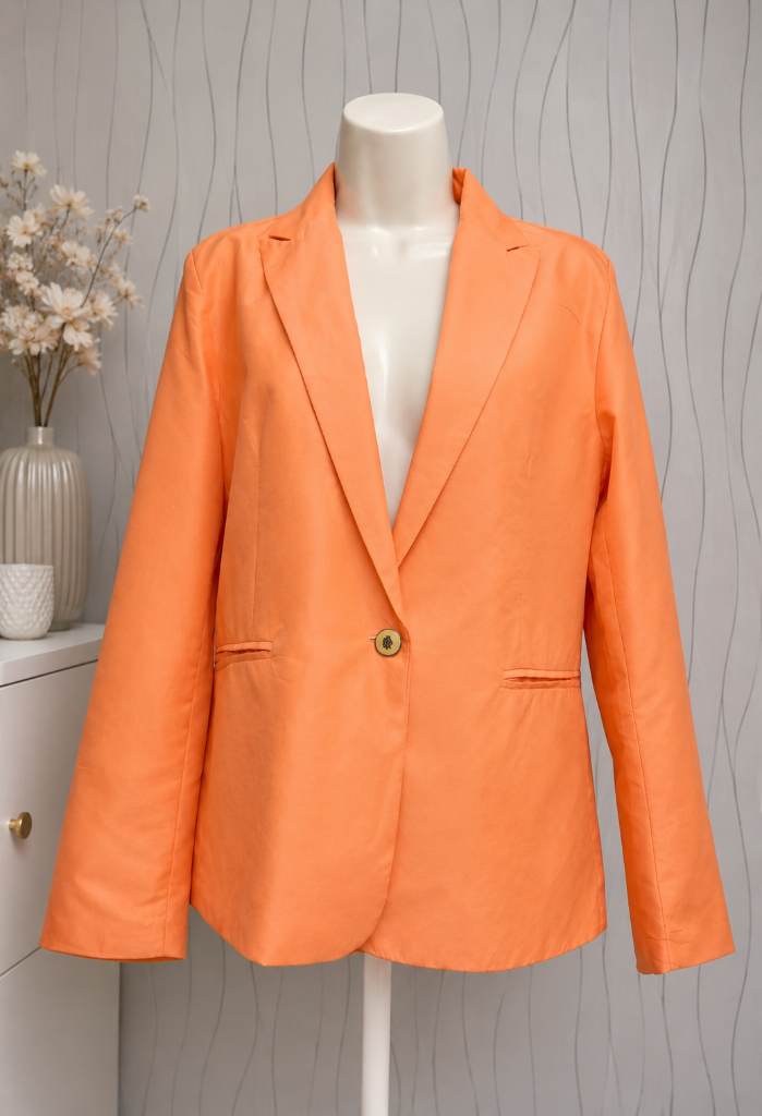 Orange Lightweight Blazer Jacket UK 16-18