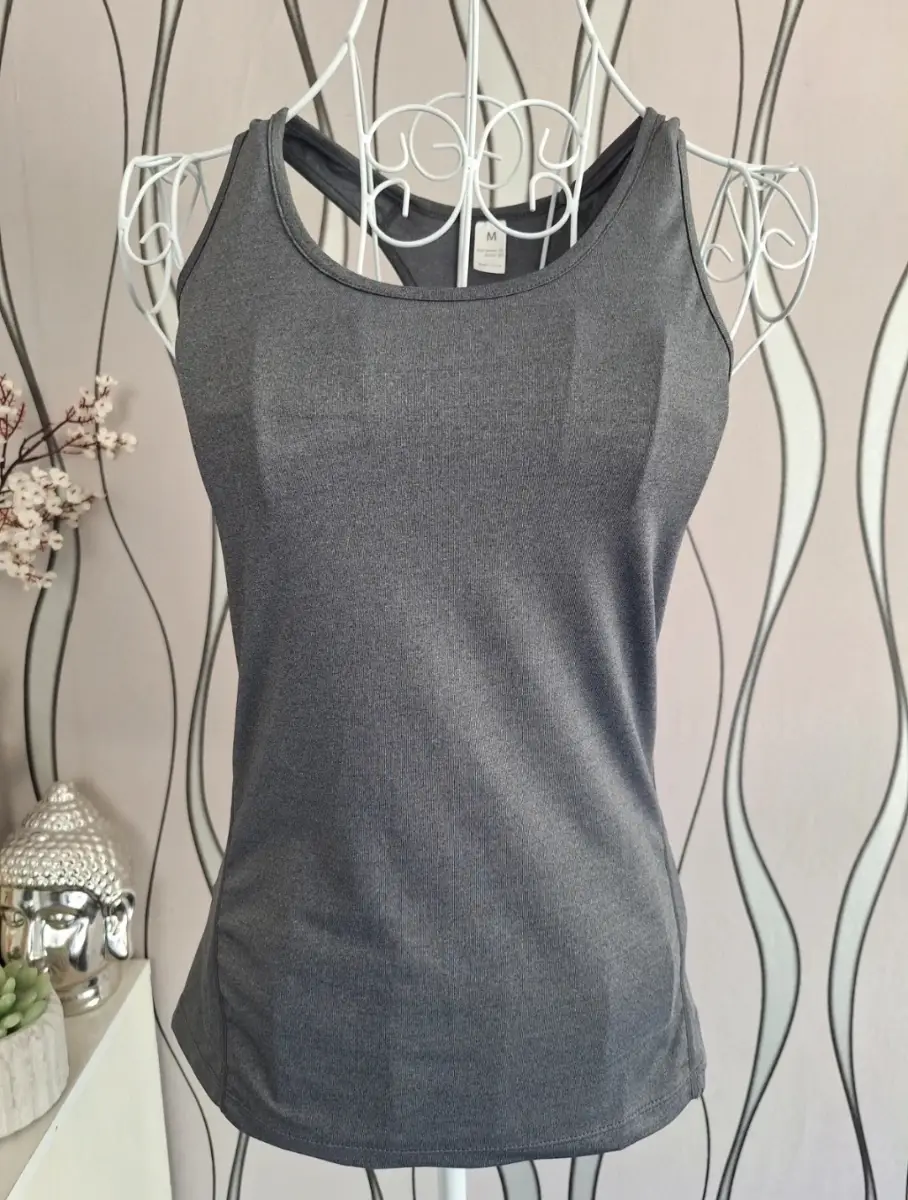 Grey Racerback Tank Top UK 8