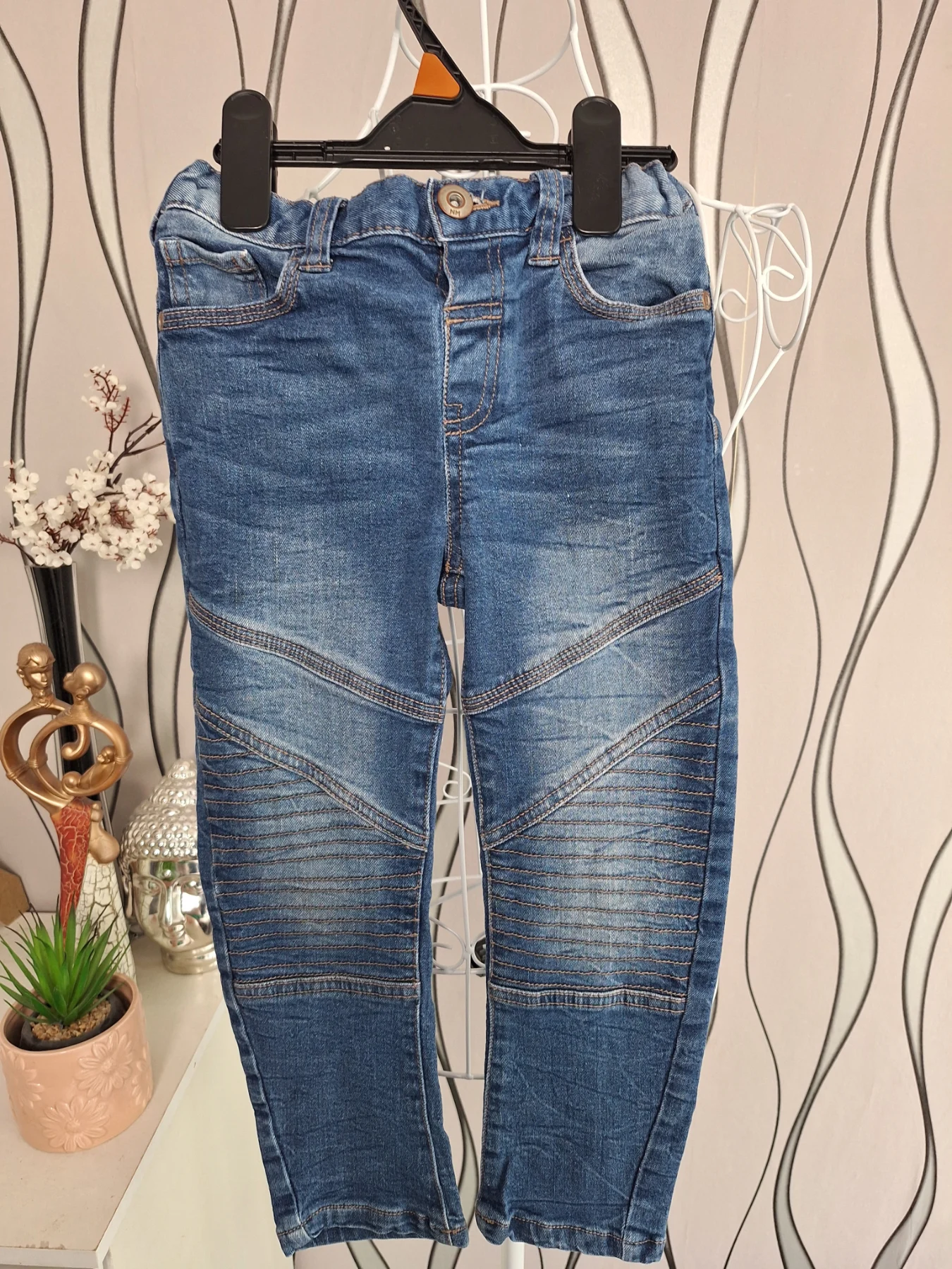 Nutmeg Boys Blue Denim Jeans 4-5 Years Biker Style