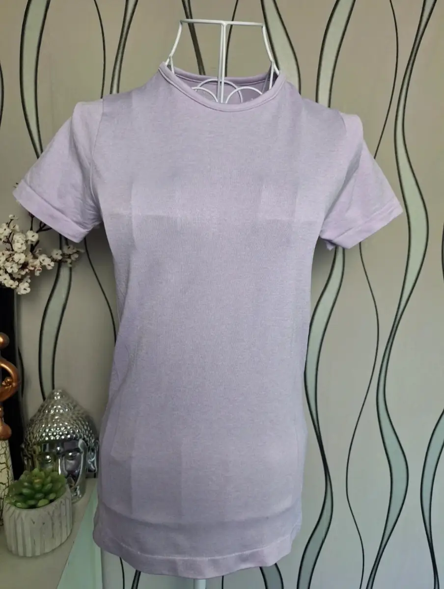 Dunnes Stores Lilac Active Stretch T-Shirt XS Gym Workout Running Top