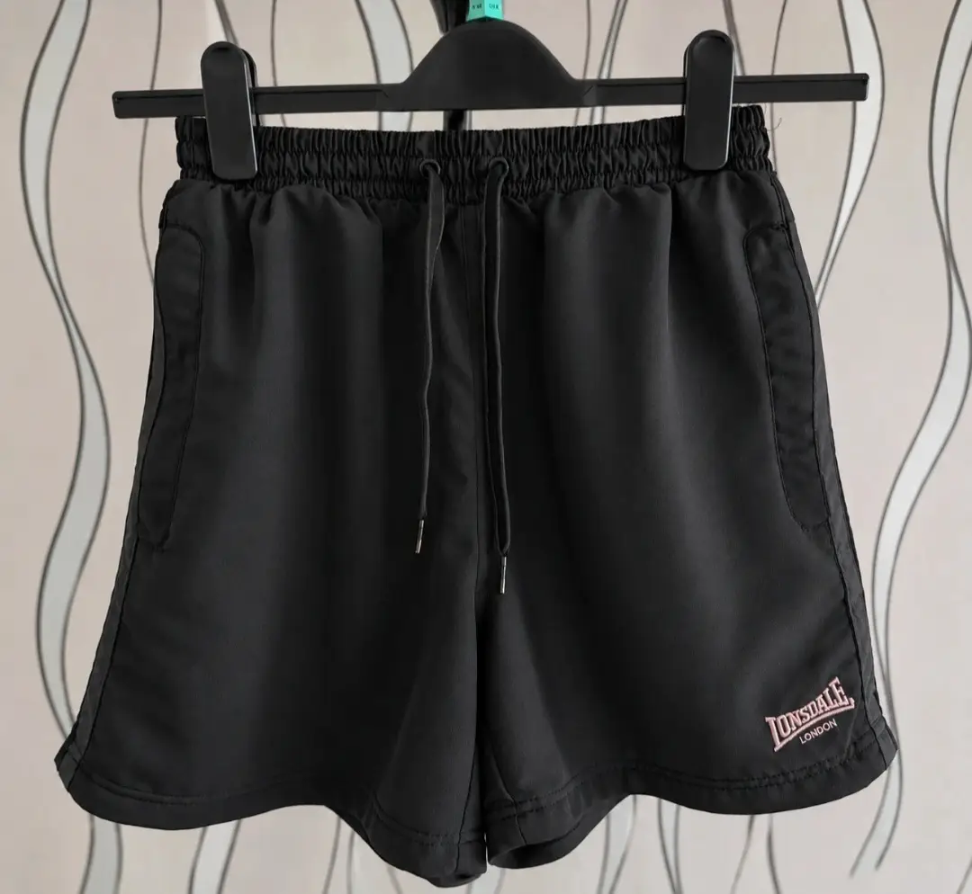 Lonsdale Black Sports Shorts Size S Gym Running Training