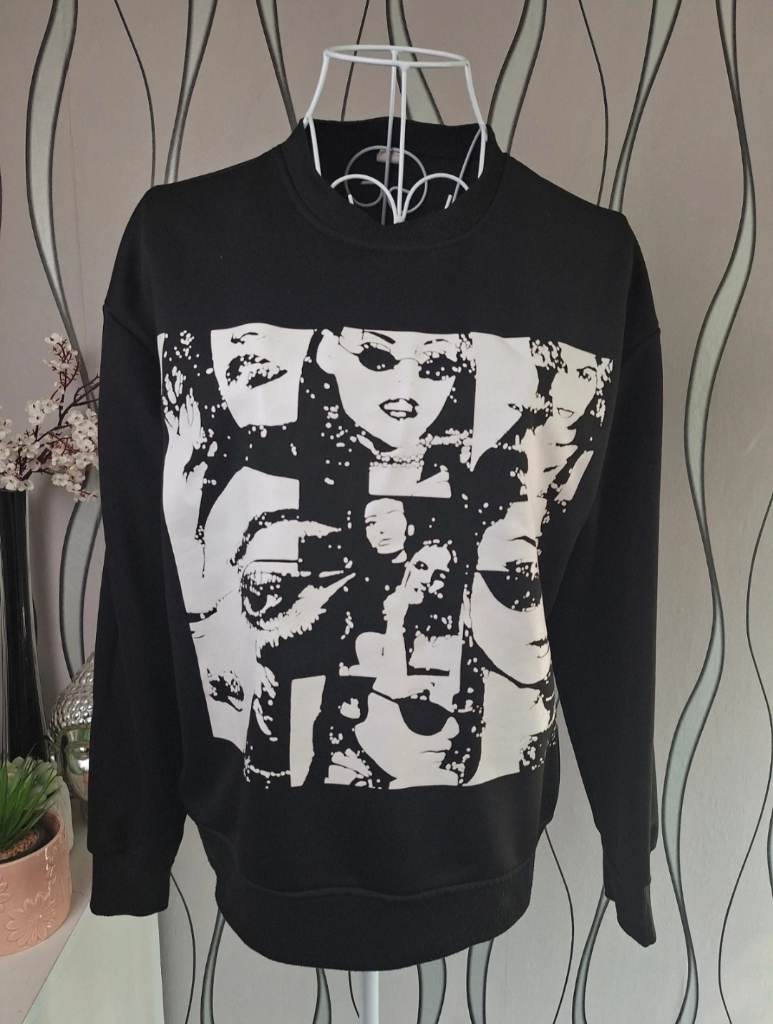 SHEIN Teen Black Graphic Sweatshirt Age 14 Years