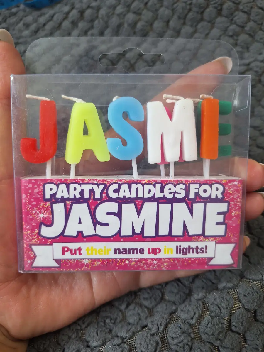 Jasmine Name Birthday Cake Candles New Sealed