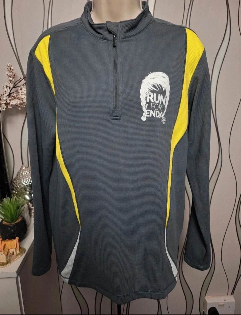 Spiro Running Top Grey Yellow Half Zip Sports Gym Training Size S UK 8-10