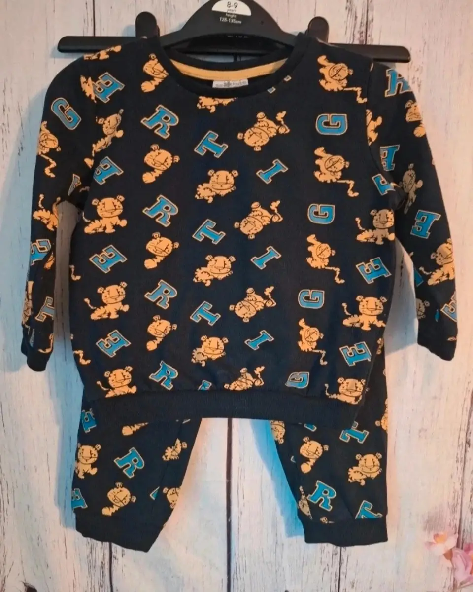 So Cute Boys Tiger Print Tracksuit Set Navy 24-36 Months