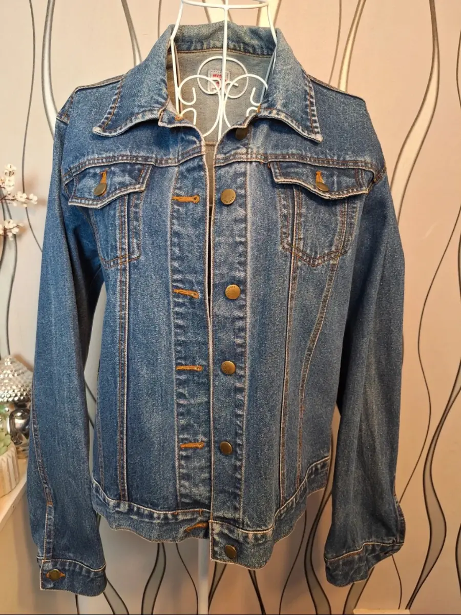 Miss Eighteen Blue Denim Jacket Button Front Classic UK 14 16