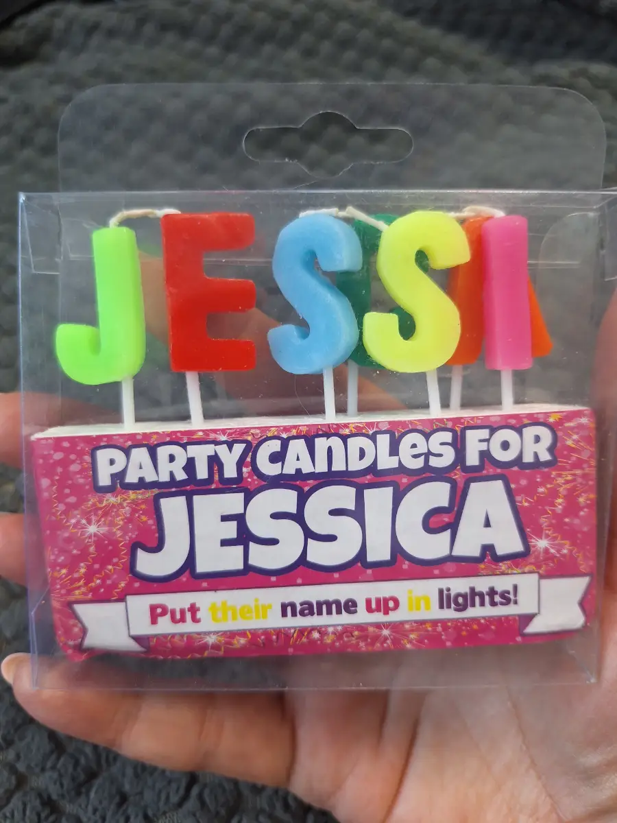 Jessica Birthday Letter Candles New